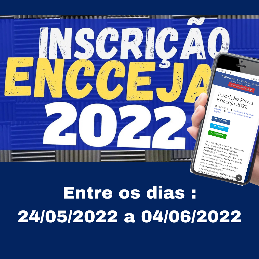1024px x 1024px - InscriÃ§Ã£o Prova Encceja 2022 | Professora Adriana de Moraes